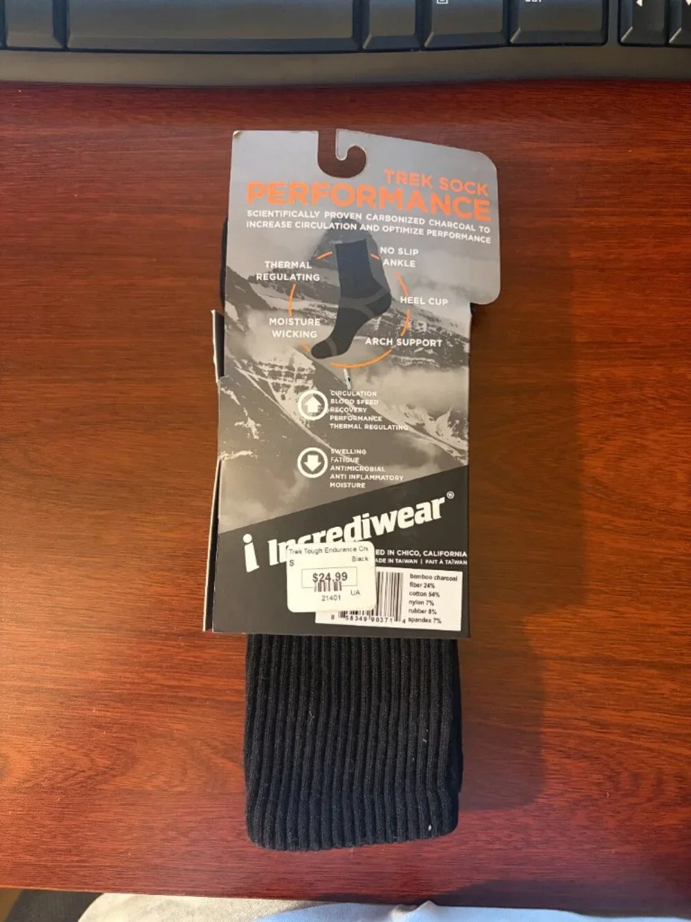 Incrediwear Trek Sock Black